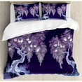 thumbnail image 3 of Nature Duvet Cover Set, Vibrant Full Moon by the Lake Night Dramatic Spooky Background Mystic Scene, Decorative 2 Piece Bedding Set with 1 Pillow Shams, Twin Size, Purple, by Ambesonne, 3 of 3