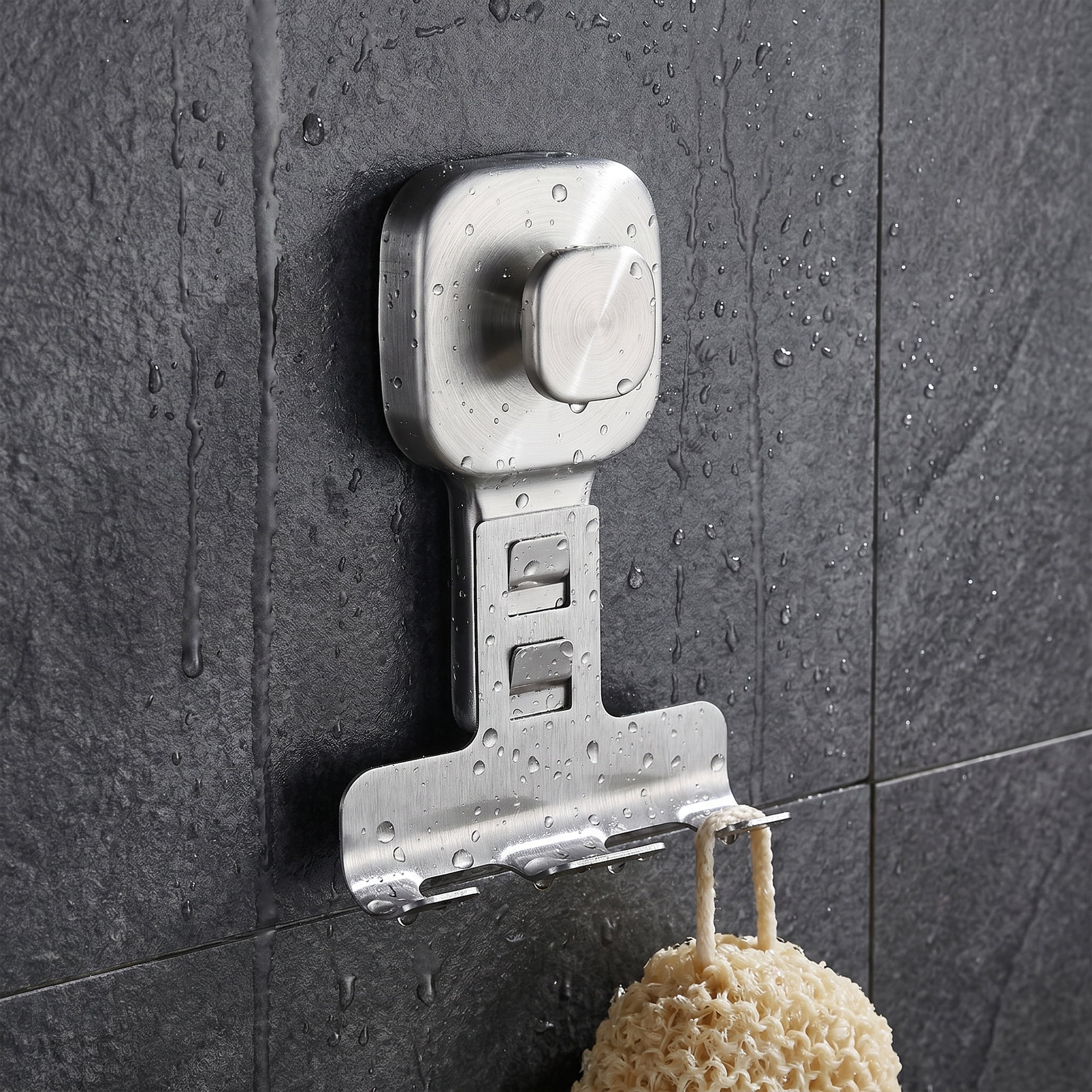 Unique Bargains Suction Cup Hooks for Shower 2-Pack Wall Hooks for Hanging Silver2