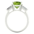 thumbnail image 4 of 3 ct Cushion Cut Natural Peridot Three-Stone Engagement Ring for Women in 18K White Gold, 4 of 5