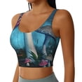 thumbnail image 2 of Hirioo Fantasy Mushrooms for Women's Sports Vest with Full-Print Design, Stretchy Fabric and Removable Pads-Medium, 2 of 8
