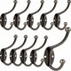 thumbnail image 1 of Gancho Retro para abrigos, gancho de puerta de Metal Vintage montado en la pared para baño, cocina, dormitorio, entrada (cobre), 10 Uds., 1 of 5