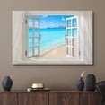 thumbnail image 2 of wall26 - Canvas Prints Wall Art - Glimpse into Clear Sea and Beach Out of Open Window | Modern Wall Decor/Home Decoration Stretched Gallery Canvas Wrap Giclee Print &amp; Ready to Hang - 12"x18&, 2 of 5