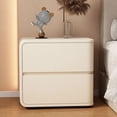 thumbnail image 3 of Solid Color Leather Bedside Table Modern Style Living Room Storage Side Cabinet Bedroom Wooden Nightstands End Table My Lux Decor Round, 3 of 26