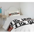 thumbnail image 4 of Ambesonne Fitness Quilted Bedspread Set 2 Pcs, No Pain No Gain Sign, Twin Size, Coral Black White, 4 of 6