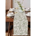thumbnail image 2 of Farmhouse Sage Green Burlap Cotton Table Runner 13x72 Inches Long, Vintage Flower Leaf Botanical Farmhouse Table Runners, Outdoor Dining Tablecloths Decor for Baby Shower/Party/Wedding, 2 of 6