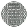 thumbnail image 3 of Unique Loom Matrix Trellis Collection Area Rug - Tile (8' Round Grey/Ivory), 3 of 7