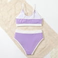 thumbnail image 5 of Baby Swimsuit Girl's Cute Two Piece Sun Beach Rash Guard and Shorts Outfit Toddler Girl Bathing Suit Purple 12-14 Years, 5 of 9