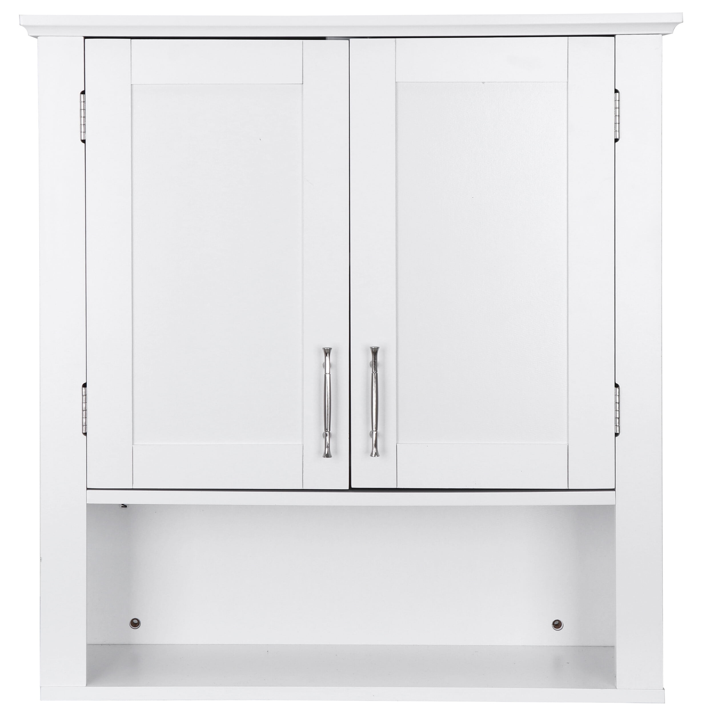 HomGarden Bathroom Wall Cabinet, Medicine Storage Cabinet W/Adjustable Shelves, White