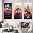 thumbnail image 1 of Designart "Multiverse Metamorphosis Abstract Geometric II" Formes Abstraites Ensemble d'Art Mural Encadré de 3 - Ensemble de Toiles de Cadre Transitionnel Rose pour Décoration de Salon, 1 of 6