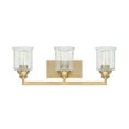 thumbnail image 2 of Hampton 3-Light Bathroom Vanity Light in Warm Brass, 2 of 6
