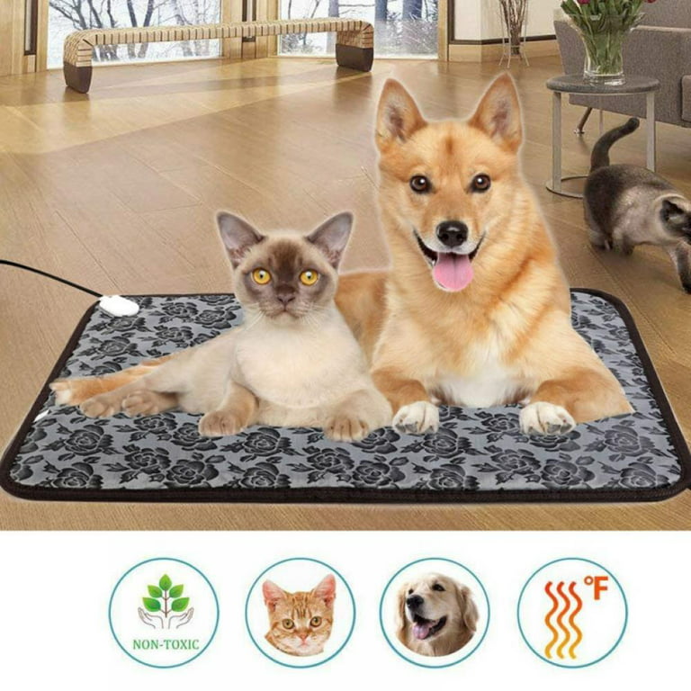 FANTADOOL Pet Heating Pad for Cat Dog, Waterproof Electric Warming Mat,  House Heater Animal Bed Warmer Heated Floor Mat with Chew Resistant (Beige)  
