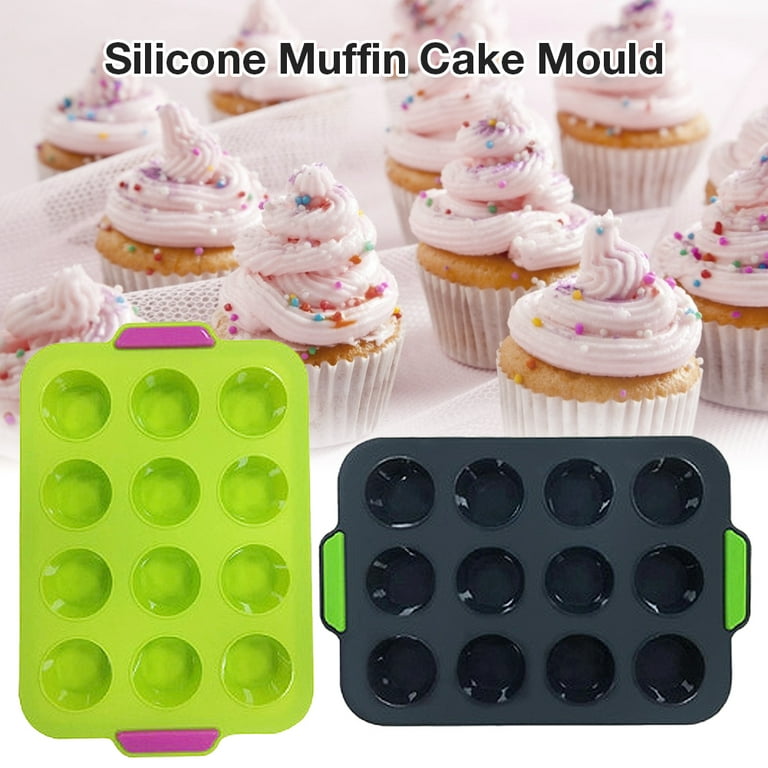 NOGIS Silicone Mini Muffin Pans Nonstick 24 Cup- Silicone Mini Cupcake  Pans, Mini Muffin Tin, Silicone Baking Molds for Homemade Muffins,  Cupcakes
