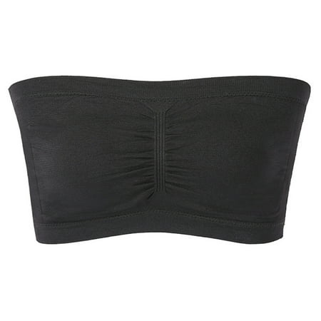 

Strapless Padded Bralette Classic Layering Wireless Bra Detachable Pad for Women Black 5XL