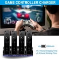 thumbnail image 2 of Adaptador Estación de carga de cargador inteligente de 4 puertos con cable USB para consolas de juegos WII, 2 of 7