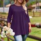 thumbnail image 4 of Plus Tamaño Suelto Ajuste Camisetas para las Mujeres Impresas 3/4 Manga Cuello Redondo Blusa Casual Verano, Más Tamaño de la Túnica de Manga Larga para las Mujeres, 4 of 6