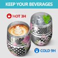 thumbnail image 4 of 12oz Stemless Wine Tumblers Pioneer Flower Floral Print Pattern Vacuum Insulated Stainless Steel Travel Tumbler Cups Mug with Lid and Straw for Champaign,Cocktail,Beer with Cleaning Brush, 4 of 5
