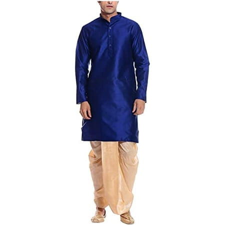 

Royal Men s Silk Blend Dhoti & Kurta Set_Royal Blue