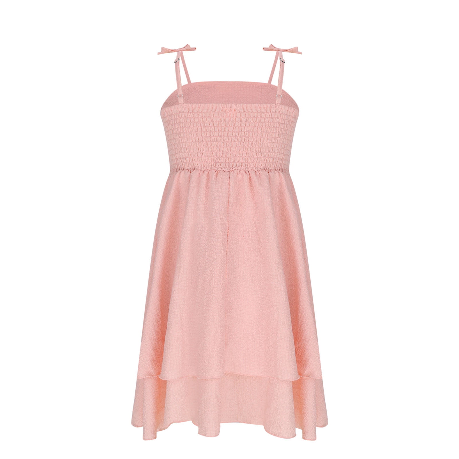 Feancey 2025 Summer Girls Cami Dresses Trendy Adjustable Strap Flowy A Line Dress Elegant Sleeveless Mini Dresses for Tween Girl Pink 9-10 Years
