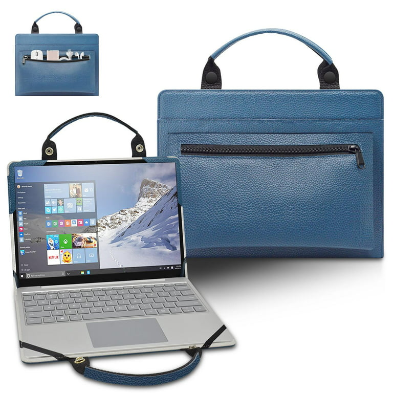HP EliteBook x360 1030 G4 Sleeve, Leather Laptop Case HP EliteBook 1030 G4 with Accessories Handle (Blue) - Walmart.com