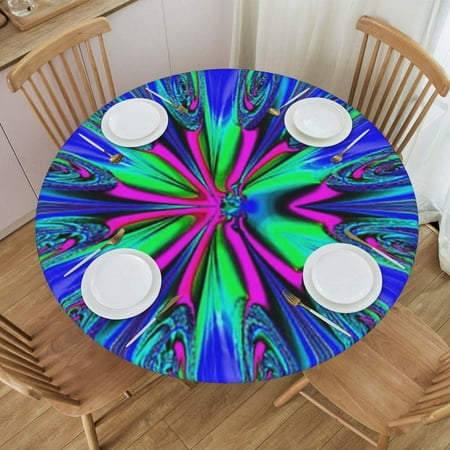 

Datura Gradient Flower Blue and Pink Abstract Art Round Tablecloth for Kitchen Dining 45 -56 24jl20caA32