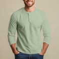 thumbnail image 6 of Hearthz Men's Baseball T-Shirts 3/4 Sleeve V Neck Button Up Henley Baseball Jersey Men Mens Casual Slim Fit T-Shirts Henley Shirts ,Mint Green L, 6 of 7