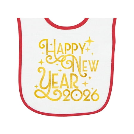 Inktastic Happy New Year 2026 Baby Terry Cloth Bib