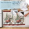 thumbnail image 4 of Christmas Cabinet Dishwasher Hidden Curtains, Privacy Closet Door Curtain, Winter Rustic House Truck Trees Elk Gifts Plaid Red Adhesive Dust Proof Under Sink Skirt for Bathroom Kitchen 35"x35", 4 of 8