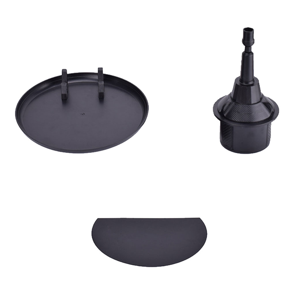 Porte-gobelet Voiture Multifonction - Plateau Réglable Avec Support Téléphone, Rangement Snacks, ABS Noir