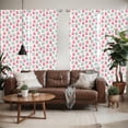 thumbnail image 2 of Ambesonne Kawaii Window Curtains, Fun Cartoon Hearts, Each 28" W x 84" L, Pale Blue Pink Beige, 2 of 5