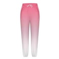 thumbnail image 5 of ZHYou No Boundaries Womens Pull On Jogger Pants,Color Block Gradient Trousers,Loose Fit Elastic Drawstring Waist Sweatpants with Pockets,Pink,Size S, 5 of 6