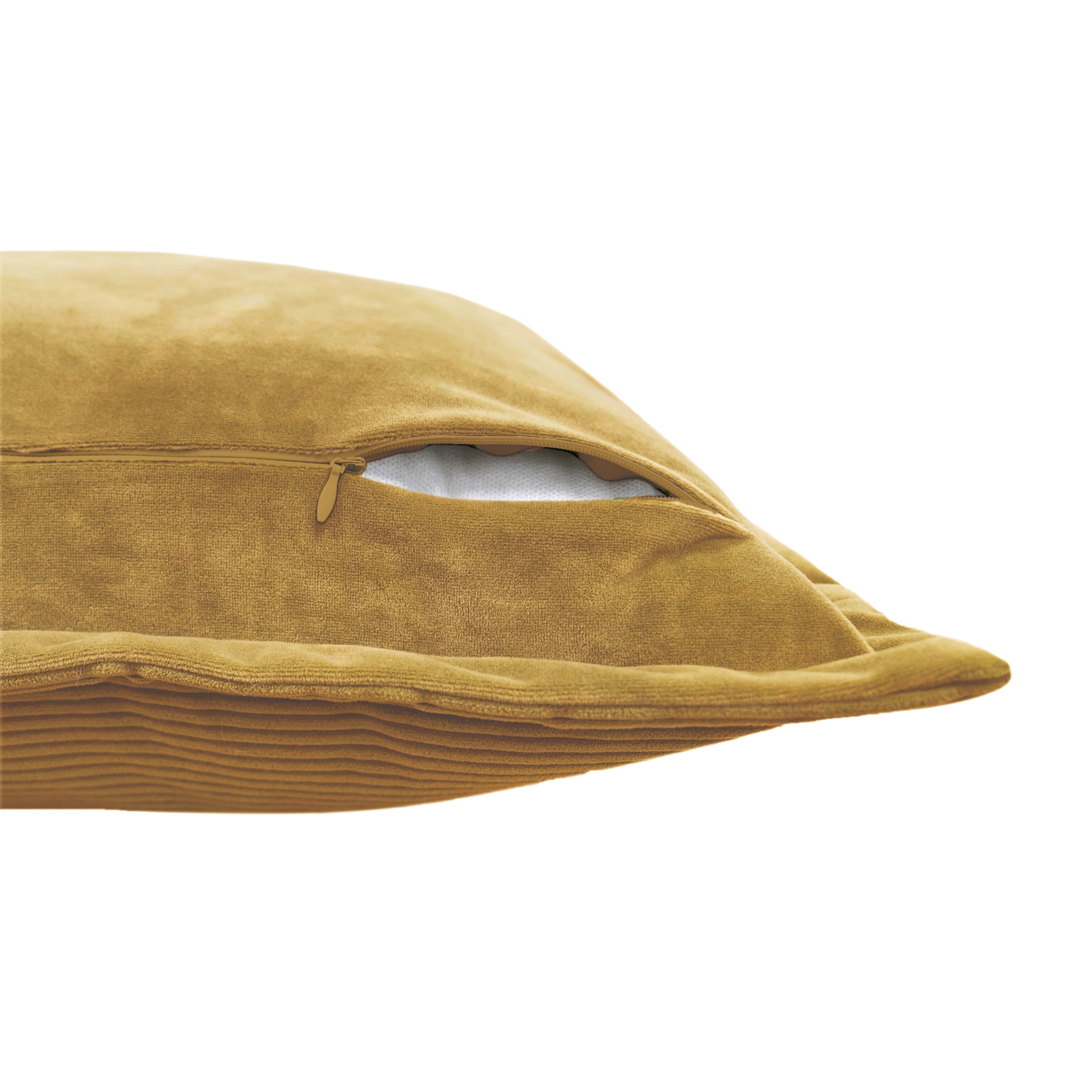 Mainstays Corduroy Velvet Throw Pillow Covers, 18" x 18", Gold, Covers Only, 2‑Pack