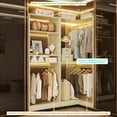 thumbnail image 4 of iSunirm Corner Closet System with Shelves, 56.5"W x 31.5"D Walk-in Closet Organizer System Garment Rack with 4 Hanging Rods, Space Saving, Ideal Closet Storage Unit, 4 of 6