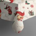 thumbnail image 5 of Beige Christmas Santa Pattern Square Tablecloth,Waterproof Square Table Cover,Wipeable Spillproof Washable Table Cover for Home Kitchen Party Decor 42"X42"(107x107cm), 5 of 6