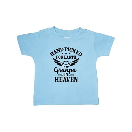 

Inktastic Handpicked for Earth By My Granpa in Heaven with Angel Wings Gift Baby Boy or Baby Girl T-Shirt