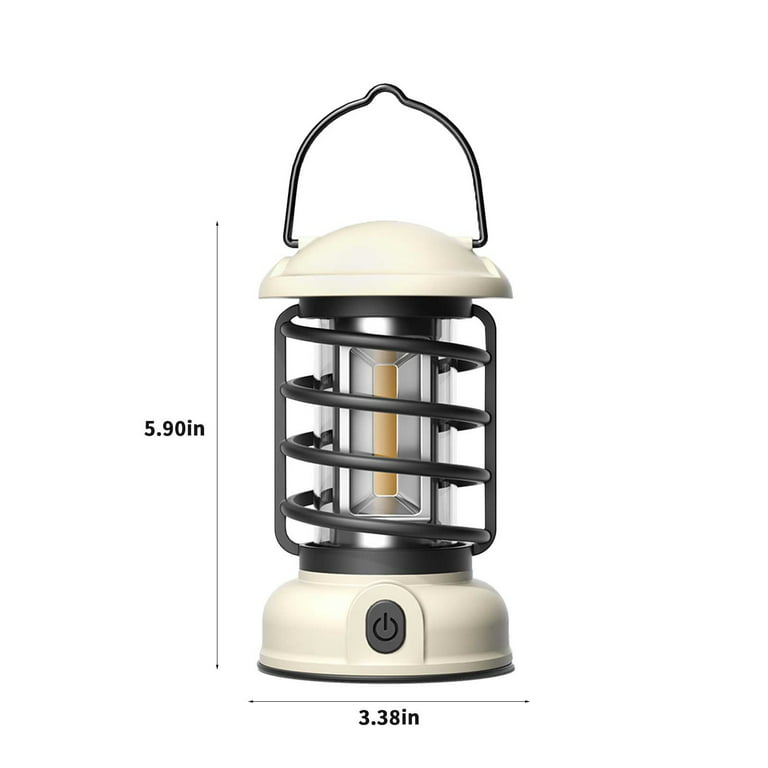Retro Lamp Portable Camping Lantern Rechargeable Emergency Hanging Tent  Light US