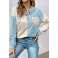 thumbnail image 3 of Two Tone Hooded Sweatshirt, Light Blue, Large, 3 of 5