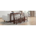 thumbnail image 5 of Dtwnek 59 Inch Sofa Table with Power Outlet, Dining Table with 3 Pack Upholstered Stools, Bar Table Chair Set for Living Room, Dining Room, Wine Red, 5 of 10
