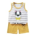 thumbnail image 1 of Hiiyo Little Boys Summer Outfits Cartoon Print Soft Tank Top & Shorts Set, Sizes 5-6Y, 1 of 2