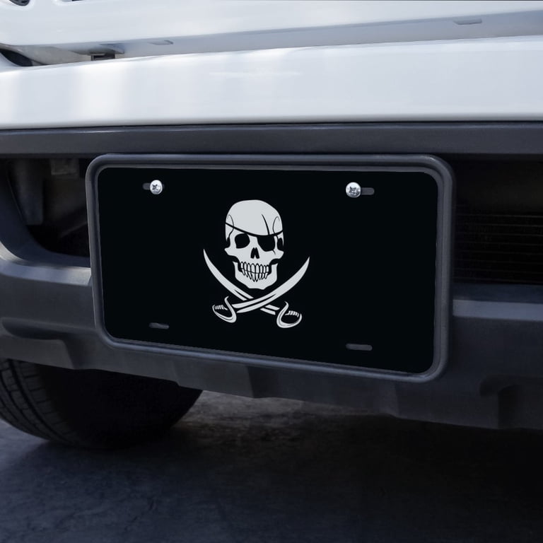 SKULL REBEL SKULL 3D EMBOSSED METAL CAR NOVELTY LICENSE PLATE AUTO...