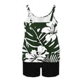 thumbnail image 4 of qucoqpe Tankini Swimsuits for Women Fashion Floral Print Tummy Control Two-Piece Modest Bathing Suits Beach Blouson Swimwear & Boyshorts with Pockets, 4 of 5