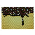 thumbnail image 2 of Ice Cream Cutting Board, Waffle Chocolate Flavor Dessert Delicious Yummy Backdrop Graphic, Decorative Tempered Glass Cutting and Serving Board, Large Size, Dark Brown Mustard, by Ambesonne, 2 of 5