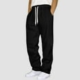 thumbnail image 2 of Linfrsh Big and Tall Sweatpants for Men Casual Pants for Men Baggy Straight Leg Athletic Jogger Pants with Pocket Black,L, 2 of 7