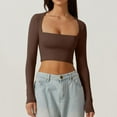 thumbnail image 2 of Haut de sous-Vêtements Thermiques à Encolure Carrée pour Femmes Manches Longues Ajusté Extensible Doux Couche de Base d'Hiver, 2 of 7