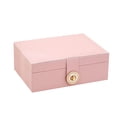 thumbnail image 4 of Xihbxyly Artículos en liquidación para mujeres Caja organizadora de joyas de cuero, caja grande para guardar aretes, caja organizadora de doble capa con bandeja extraíble, caja caja para joyas, 4 of 5