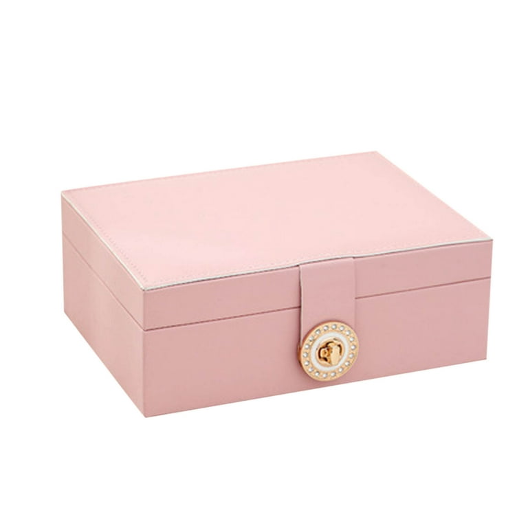 Kayannuo Clearance Jewelry Organizer Box Leather Large Jewelry Boxes  Earrings Holder Organizer Storage Case Double Layer Display With Removable  Tray