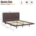 thumbnail image 2 of [Luckynote]Floating Bed Frame with LED Light, Modern PU Leather Platform Bed, No Boxing Spring Needed, Assemble Easily, Queen Size, 2 of 10