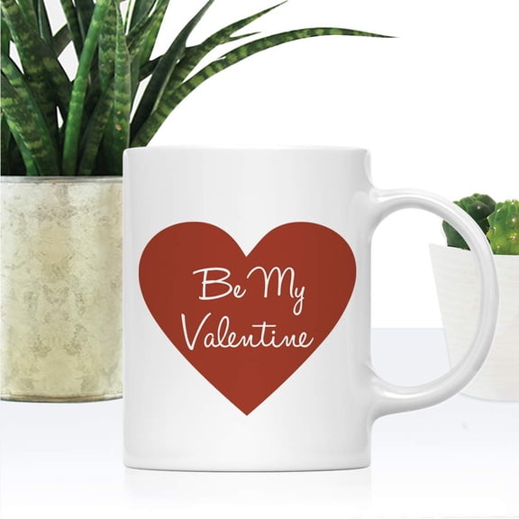 Koyal Wholesale Valentine Coffee Mug, Be My Valentine Heart Design Gift, 11oz, 1 Pack