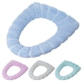 thumbnail image 3 of Naiovety Tapa de inodoro, cubierta de asiento, almohadillas en forma de O, cómodo suministro de baño, alfombrillas de inodoro tejidas con agua, suaves y Juegos de accesorios de baño Azul Naiovety HA010185-04, 3 of 6