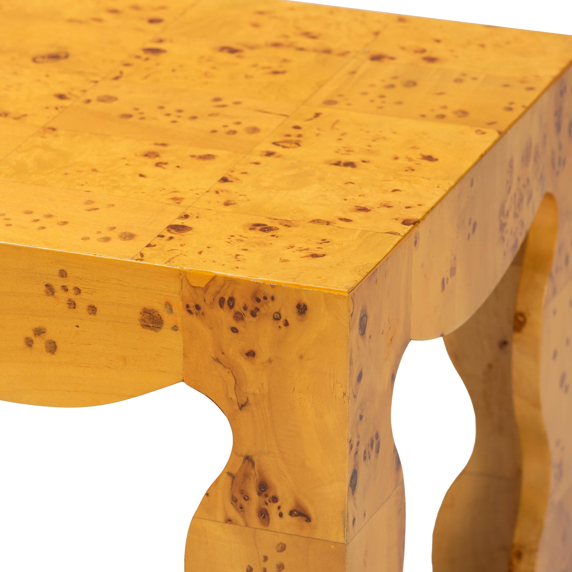 bali & pari Huxley Modern End Table, Light Mappa Burl