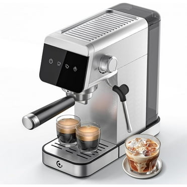 Sunmaki Coffee Machine 20 Bar, 1350W Espresso Machine, Compact Stainless Steel Coffee Machines with LED Touch Screen, Powerful Steam Wand, Removable Water Tank, for Cappuccino, Latte